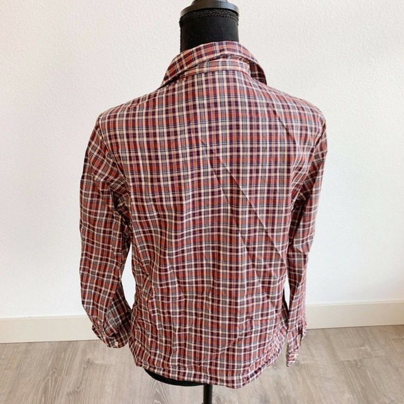 Vintage Langtry NWT Deadstock Plaid Tie Waist Plaid Pullover Shirt Top Large - Picture 5 of 9